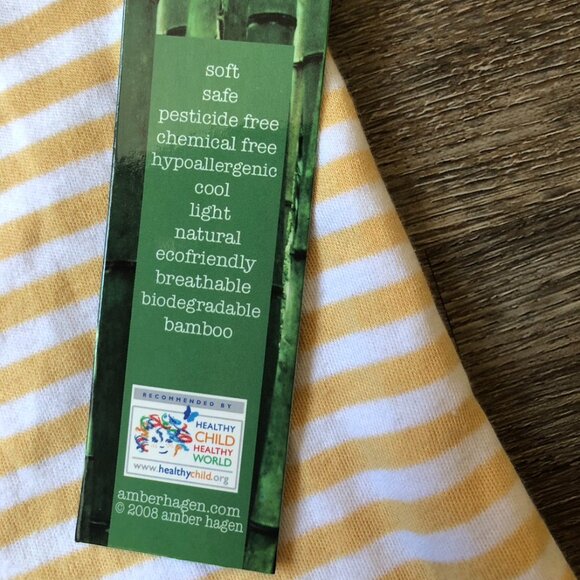 Amber Hagen 4T Girl Top Shirt Lightweight Yellow/White Organic Cotton Bamboo - Picture 3 of 5